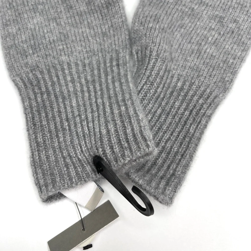 NORDSTROM Rack 100% Cashmere Rib Knit Tech Gloves NEW Gray Grey